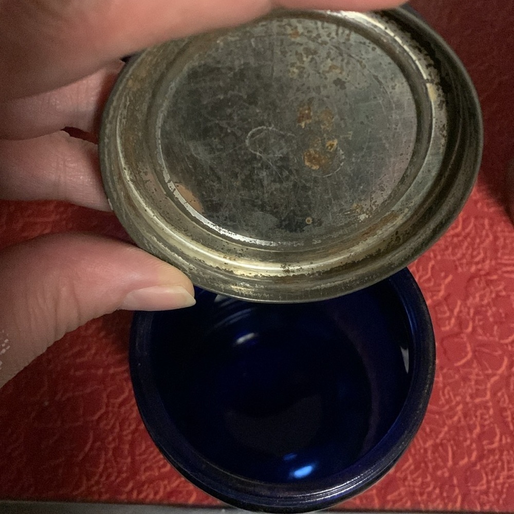 Rare Vintage Cobalt Blue Burma-Shave Jar View 4